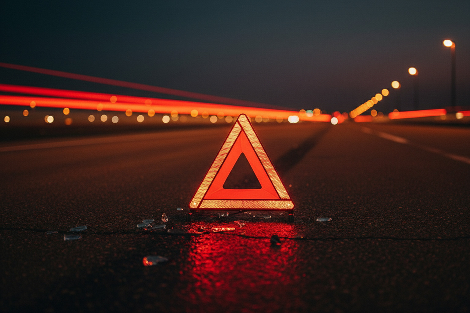 Warndreieck nach Verkehrsunfall im Landkreis Freising – Unfallstelle sichern und richtig reagieren